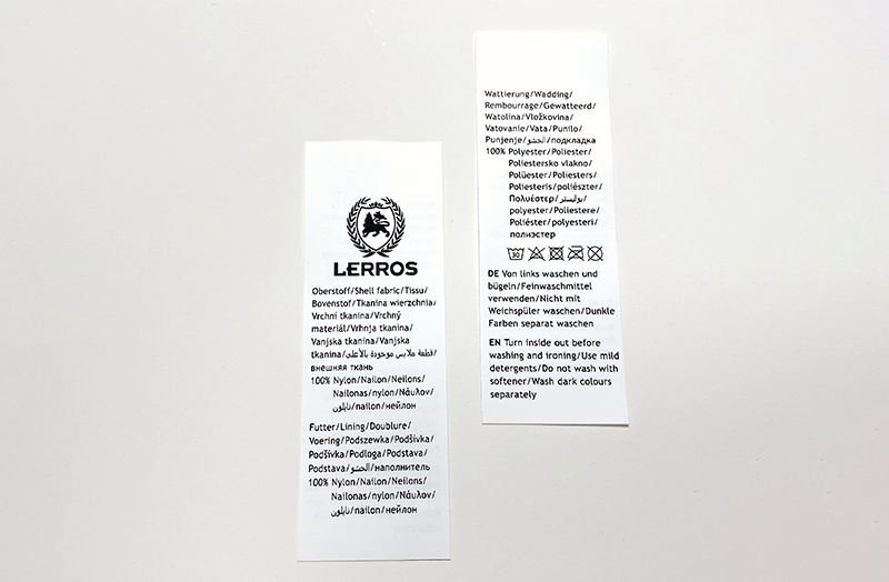 6 Multilingual Care Label